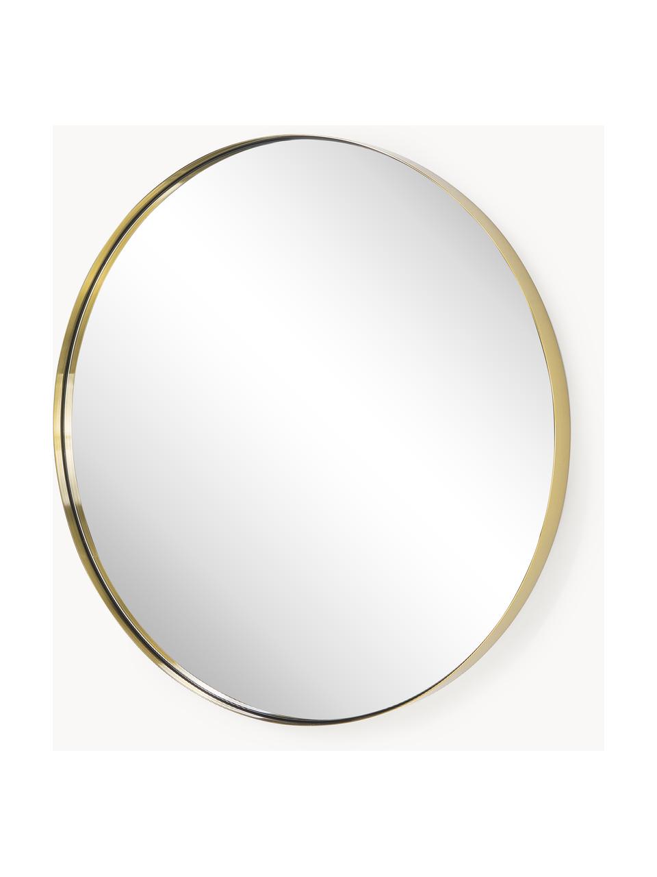Okrągłe lustro ścienne z metalową ramą Lacie, Odcienie złotego, Ø 40 cm