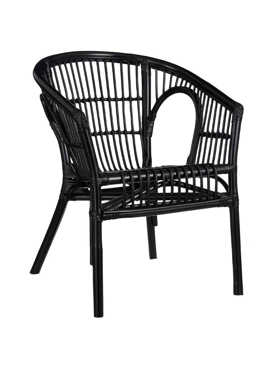 Garten-Lounge-Set Zambia aus Rattan, 3-tlg., Rattan, Schwarz, Set mit verschiedenen Größen