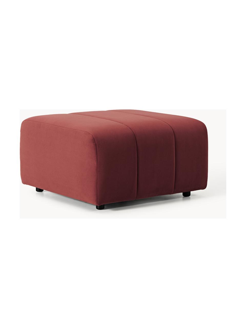 Pouf en velours Lena, Velours lie de vin, larg. 78 x prof. 75 cm