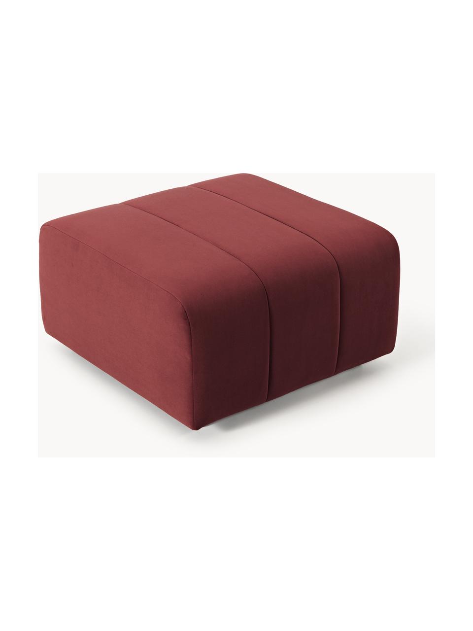 Pouf en velours Lena, Velours lie de vin, larg. 78 x prof. 75 cm