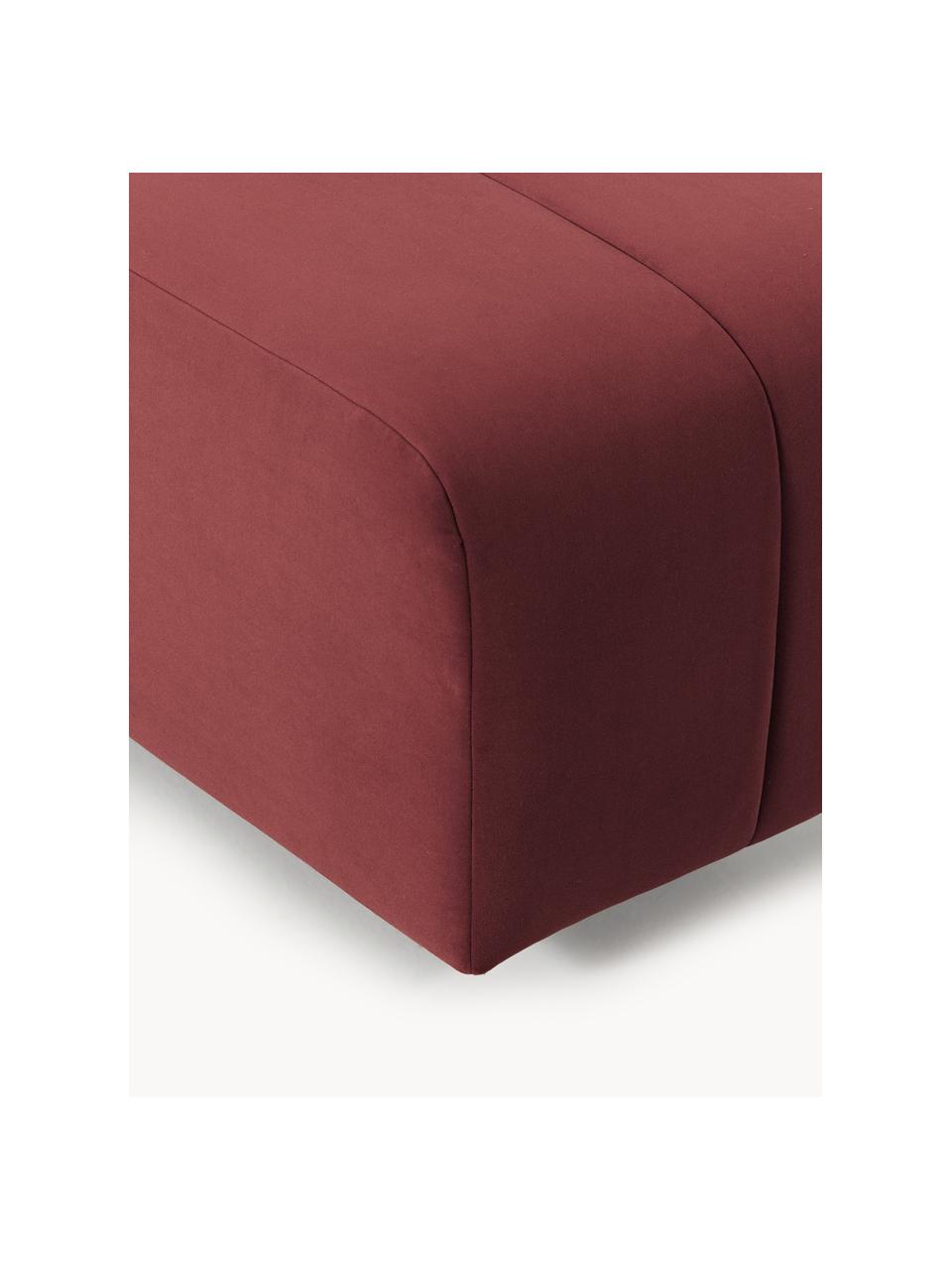 Samt-Sofa-Hocker Lena, Bezug: Samt (100 % Polyester) De, Gestell: Buchenholz, Spanplatte, H, Füße: Kunststoff, Samt Weinrot, B 78 x T 75 cm