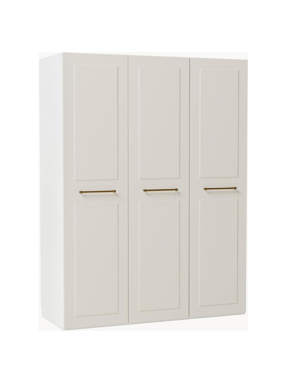 Armadio con boiserie componibile con ante battenti Charlotte, larg. 150 cm, varie misure, Beige, Interno Classic, Larg. 150 x Alt. 236 cm