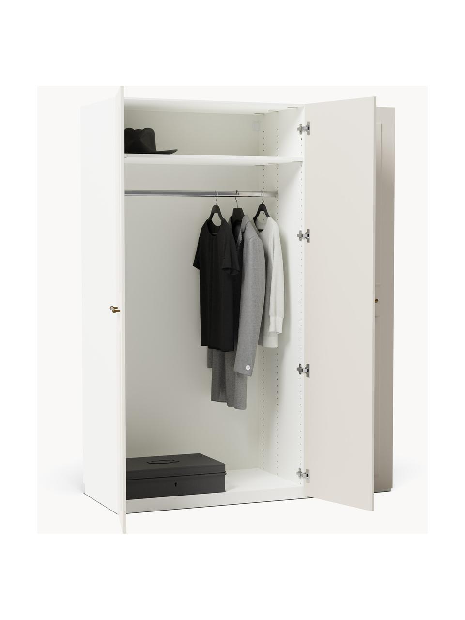 Modularer Drehtürenschrank Charlotte, 150 cm Breite, mehrere Varianten, Korpus: Spanplatte, melaminbeschi, Griffe: Messing Dieses Produkt wi, Beige, Classic Interior, B 150 x H 236 cm