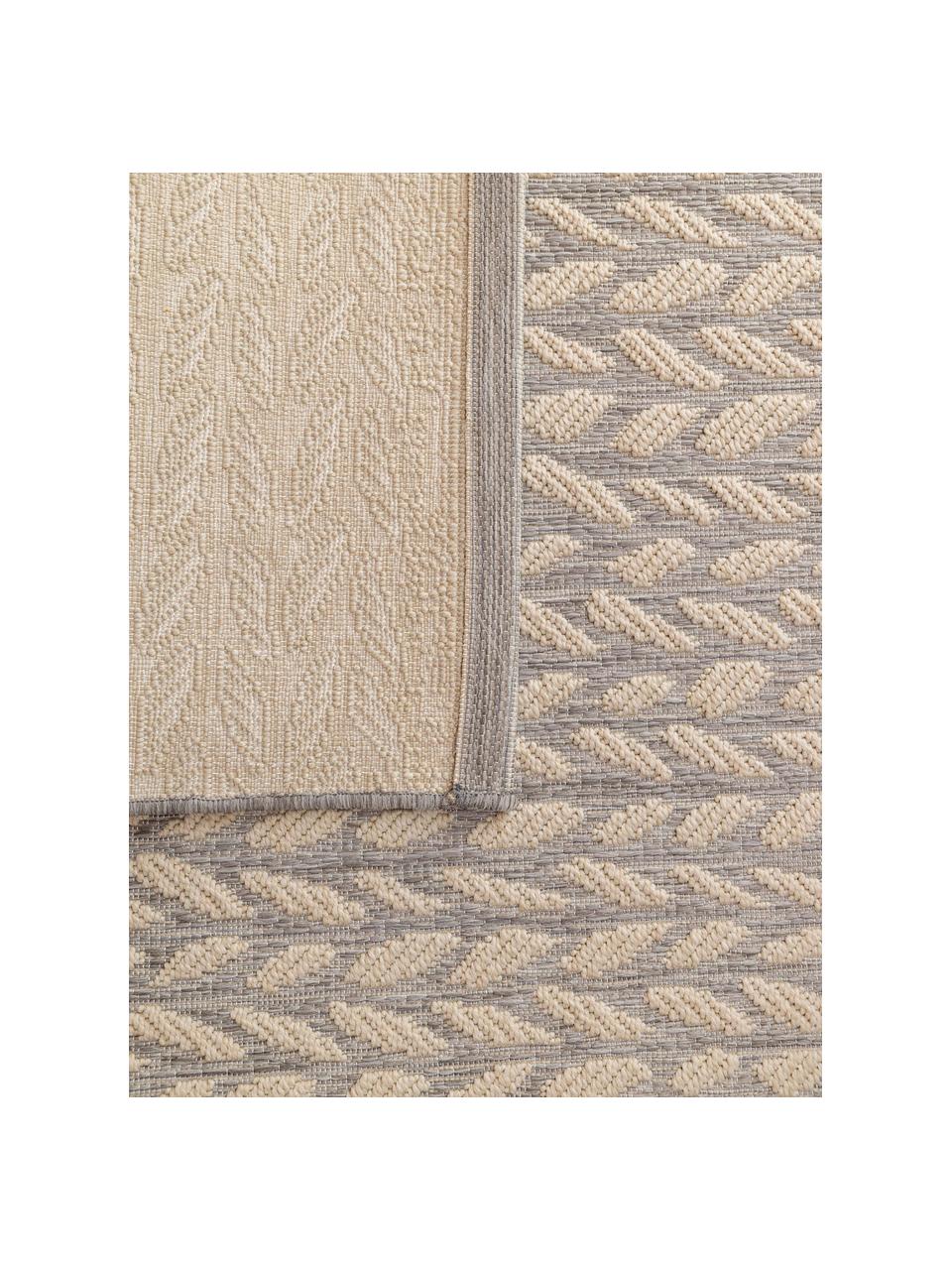 Tappeto da interno-esterno con motivo foglie Braided, 100% polipropilene, Greige, beige chiaro, Larg. 120 x Lung. 170 cm (taglia S)