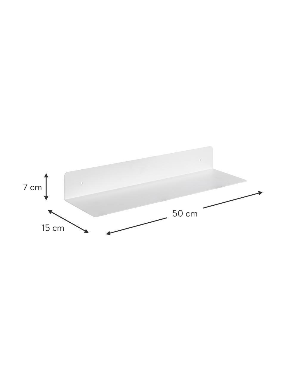 Estante de pared de metal Neptun, Metal con pintura en polvo, Blanco, An 50 x Al 7 cm