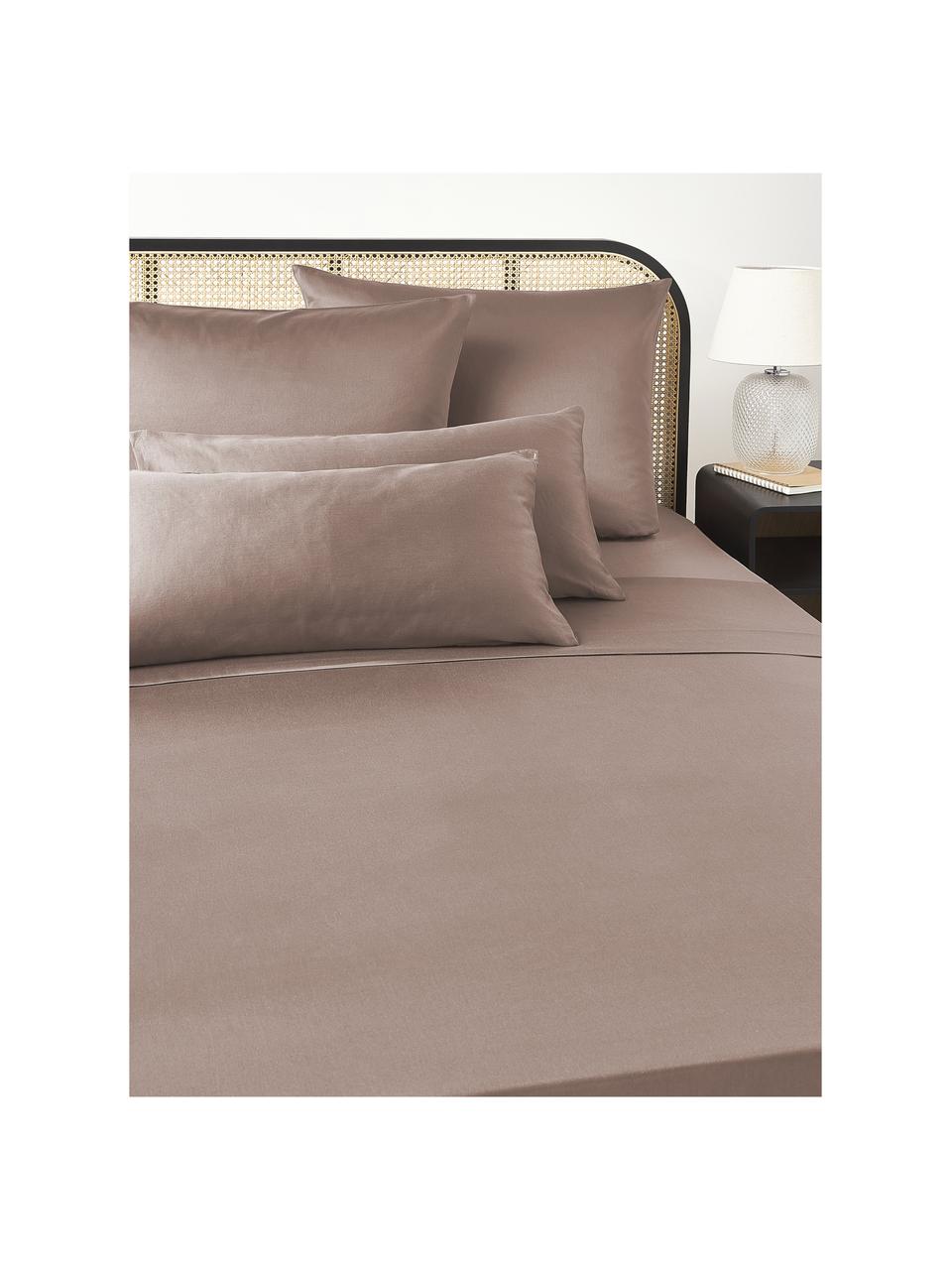 Baumwollsatin-Betttuch Comfort, Webart: Satin Fadendichte 250 TC,, Dunkelbraun, B 180 x L 280 cm