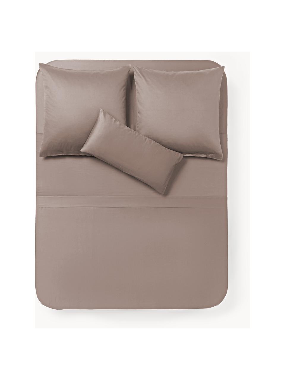 Baumwollsatin-Betttuch Comfort, Webart: Satin Fadendichte 250 TC,, Dunkelbraun, B 180 x L 280 cm