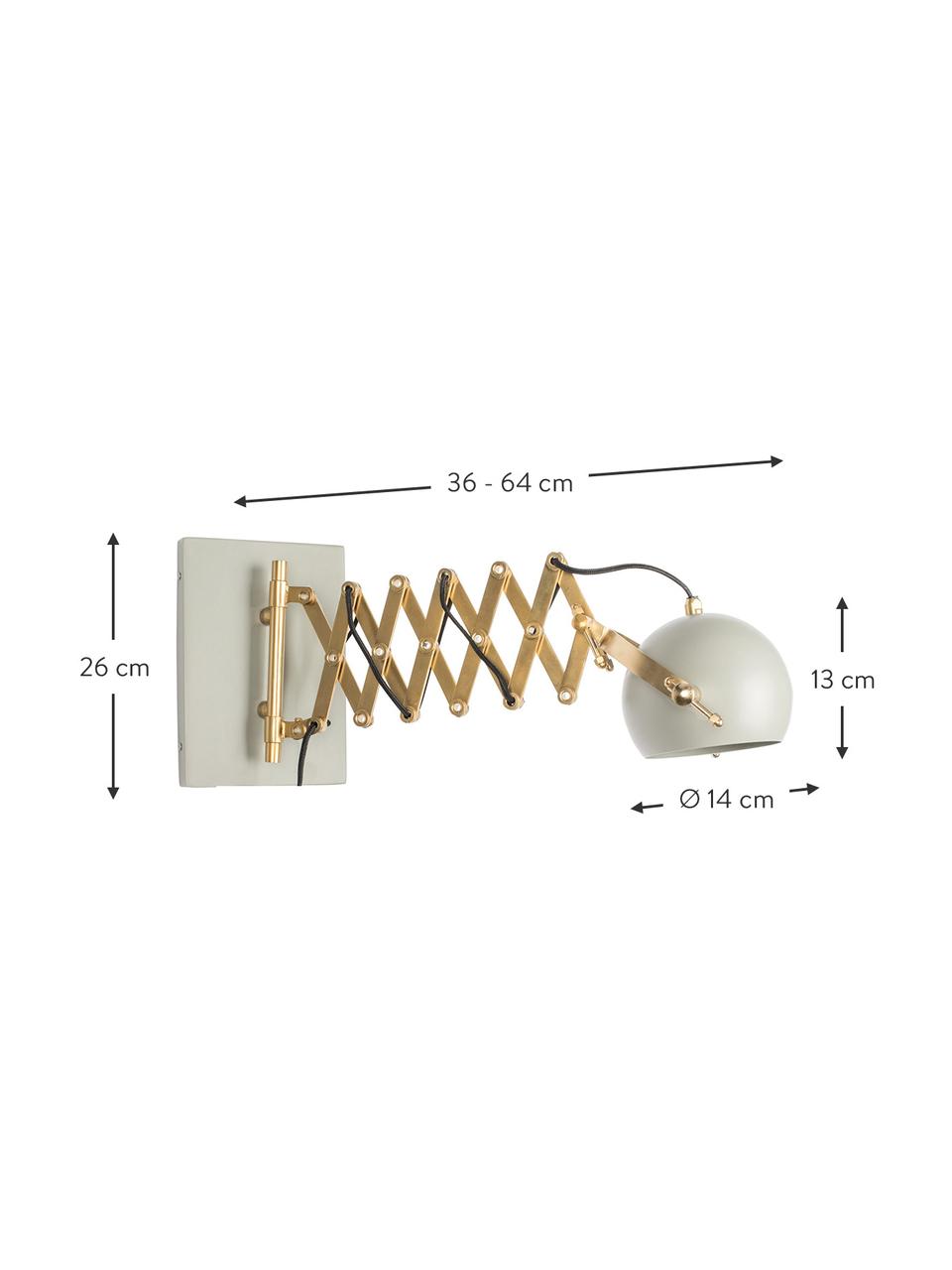 Nástenná lampa so zástrčkou Sarana, Odtiene zlatej, svetlosivá