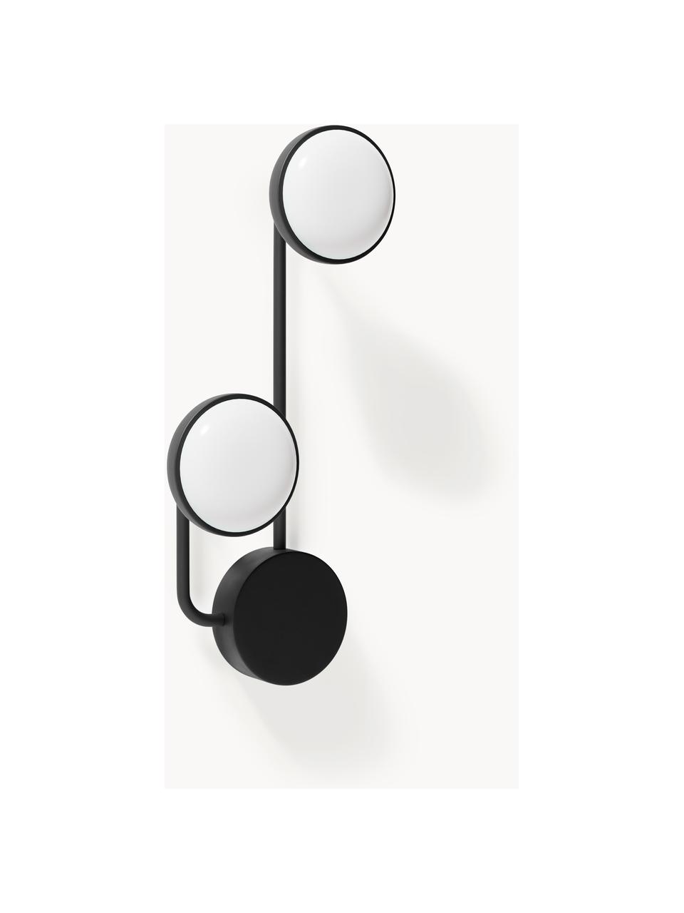 Aplique LED James, Pantalla: vidrio opalino, Estructura: metal, Negro mate, An 22 x Al 50 cm