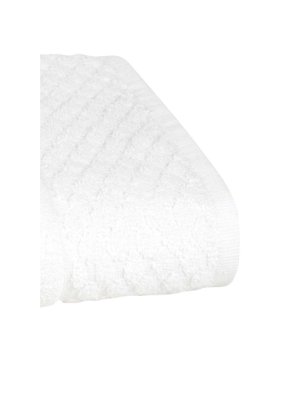 Set de toallas texturizada Katharina, 3 uds., Blanco, Set de diferentes tamaños