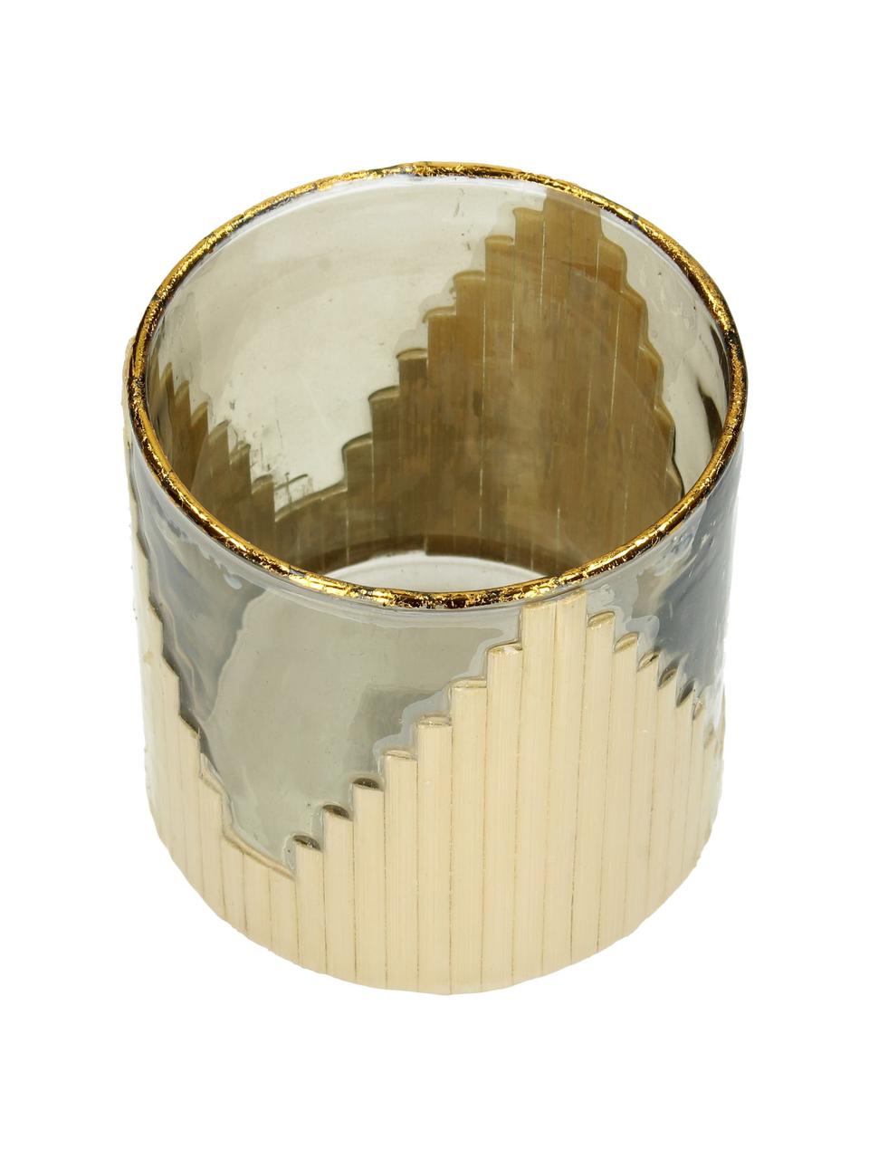 Portavelas Bixbite, Vaso, Tonos beige, dorado, Ø 10 x Al 11 cm