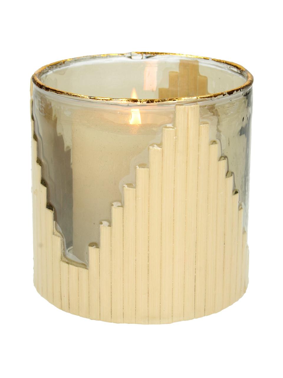Świecznik na tealighty Bixbite, Szklanka, Odcienie beżowego, odcienie złotego, Ø 10 x W 11 cm