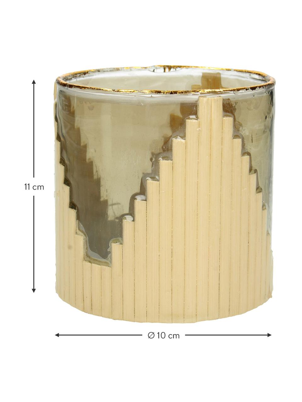 Svícen na čajovou svíčku Bixbite, Sklo, Odstíny béžové, zlatá, Ø 10 cm, V 11 cm