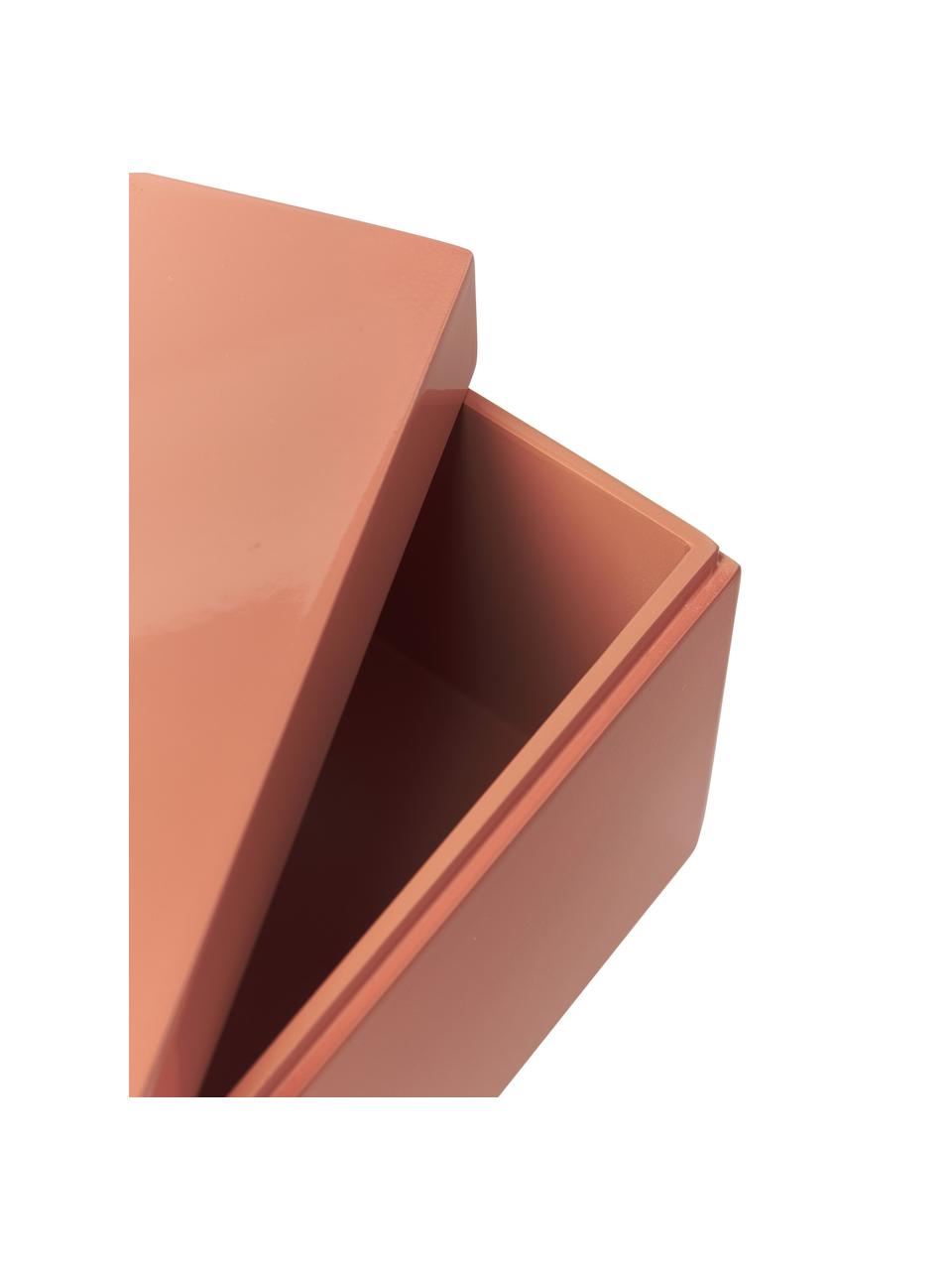 Opbergdozen set Kylie, 2-delig, Vezelplaat met gemiddelde dichtheid (MDF), Oranje, blauw, Set met verschillende formaten