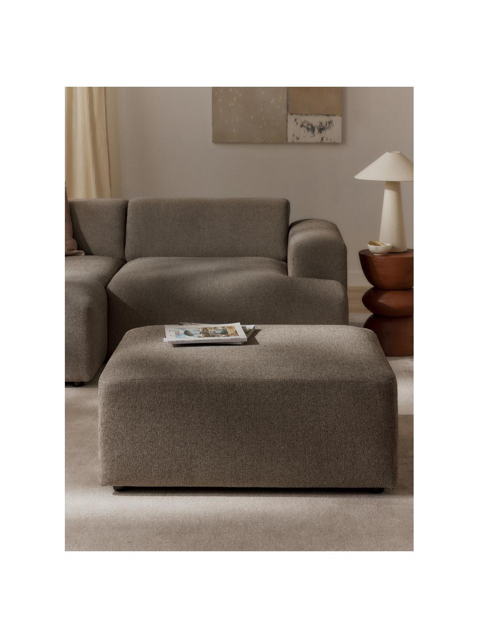 Hocker Melva, B 99 x T 72 cm, Bezug: 100 % Polyester Der strap, Gestell: Massives Kiefern- und Fic, Füße: Kunststoff Dieses Produkt, Webstoff Greige, B 99 x T 72 cm