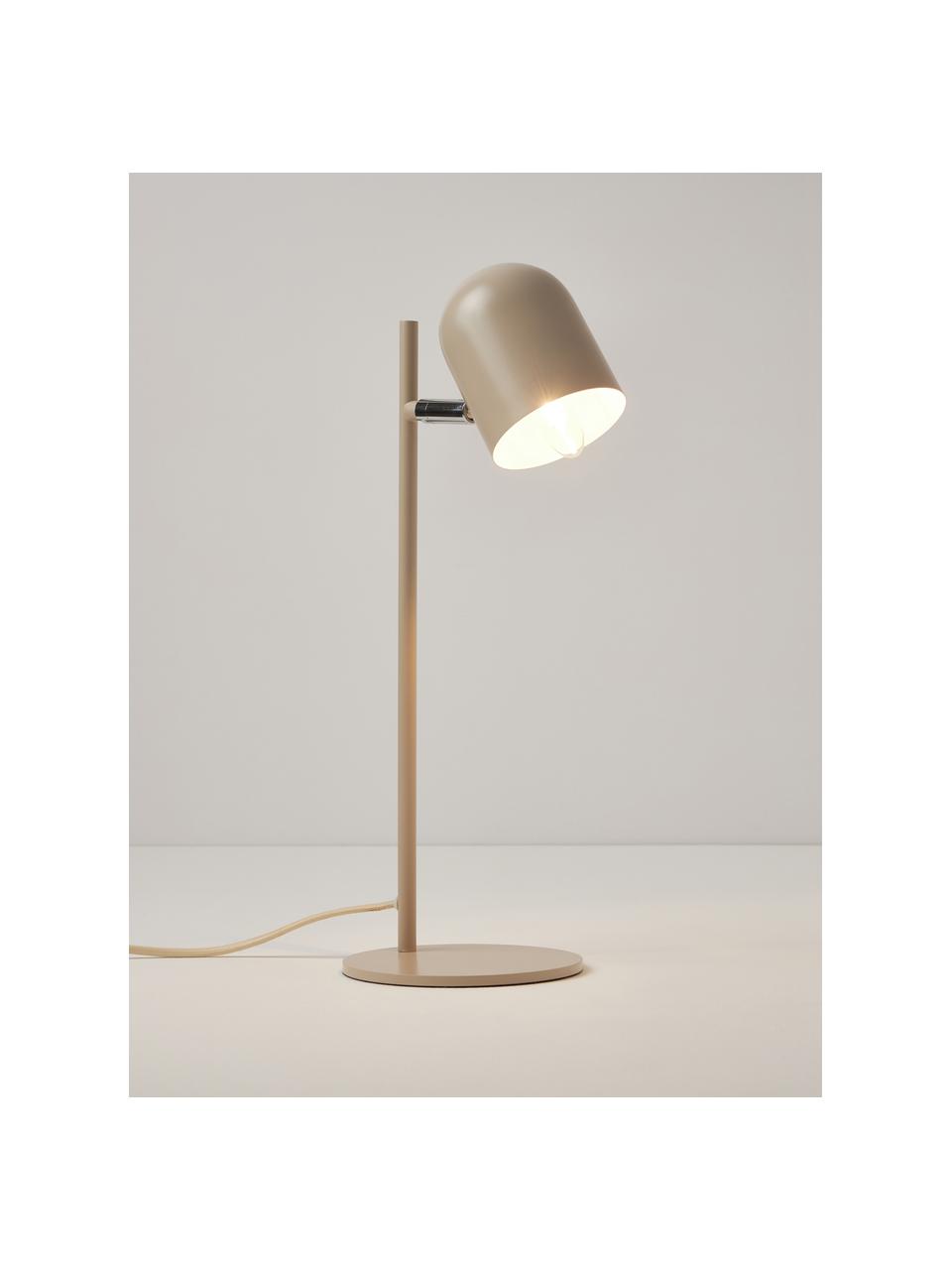 Metalen tafellamp Almo, Lampenkap: gepoedercoat metaal, Lichtbeige, Ø 17 x H 44 cm