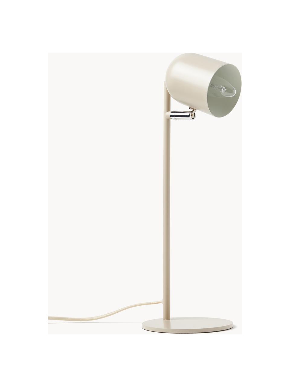 Metalen tafellamp Almo, Lampenkap: gepoedercoat metaal, Lichtbeige, Ø 17 x H 44 cm