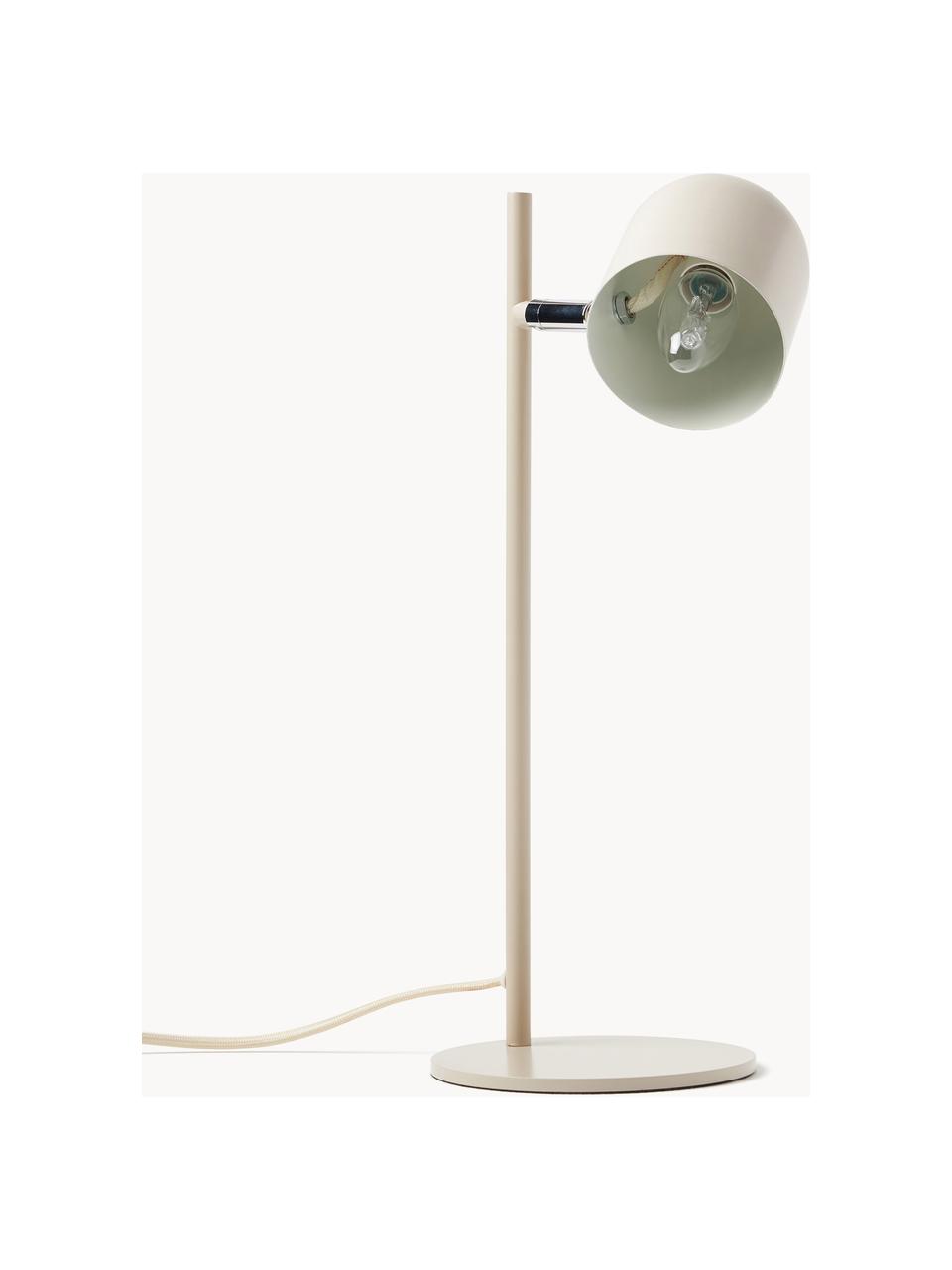 Metalen tafellamp Almo, Lampenkap: gepoedercoat metaal, Lichtbeige, Ø 17 x H 44 cm