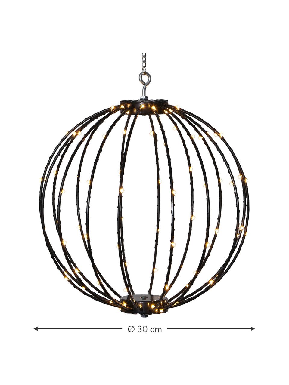 Zewnętrzna lampa wisząca LED z wtyczką Mounty, Czarny, Ø 50 cm