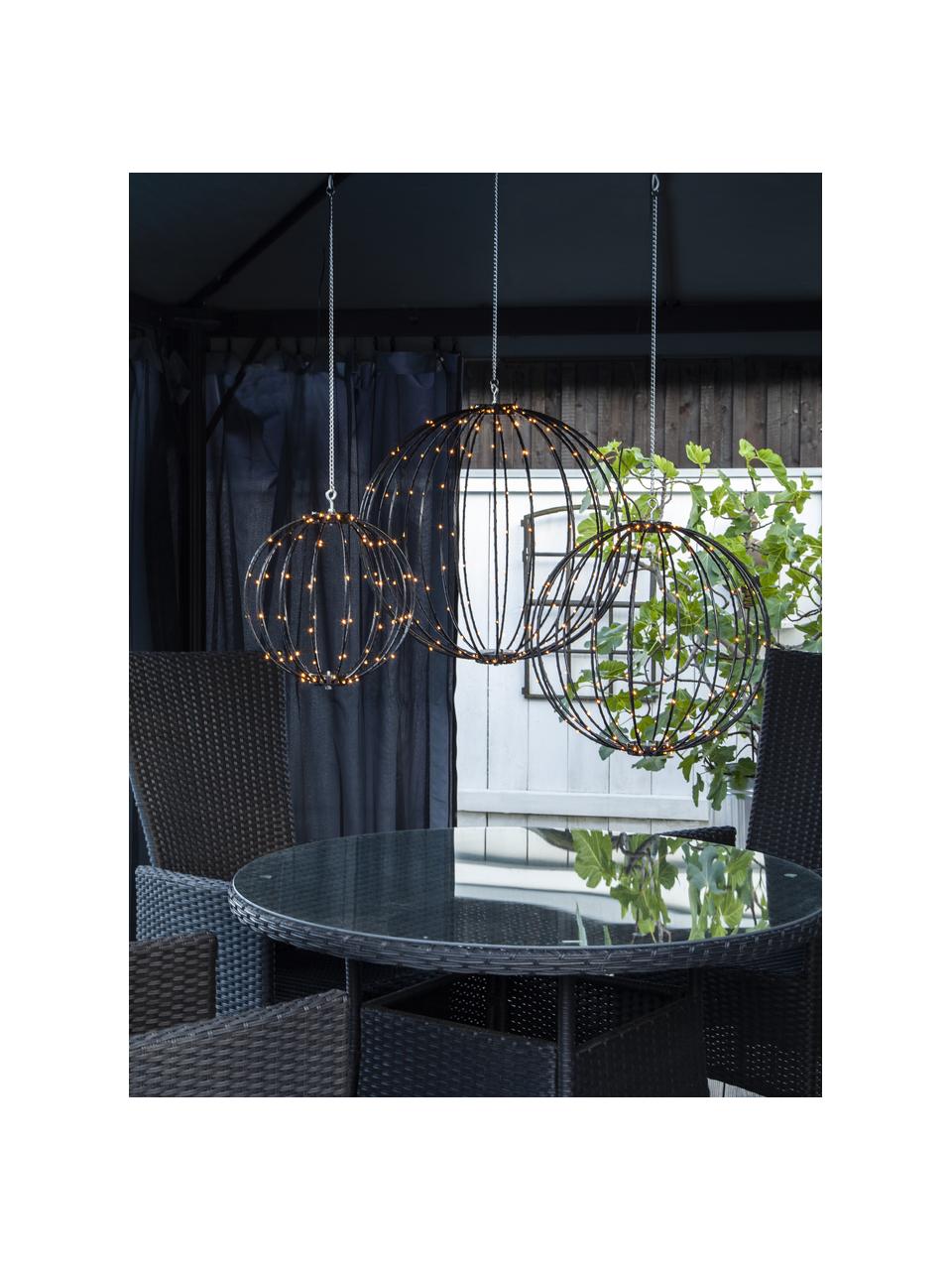 Outdoor LED hanglamp Mounty met stekker, Lampenkap: kunststof, Zwart, Ø 50 cm