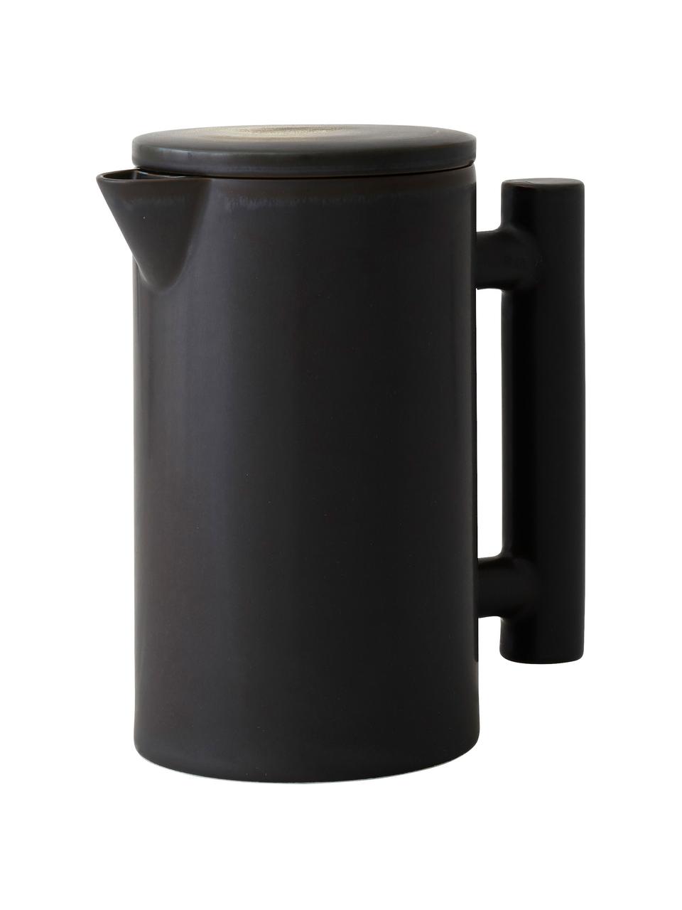 Czajnik z ceramiki Yana, 1 l, Ceramika, Czarny, Ø 11 x W 19 cm, 1 l