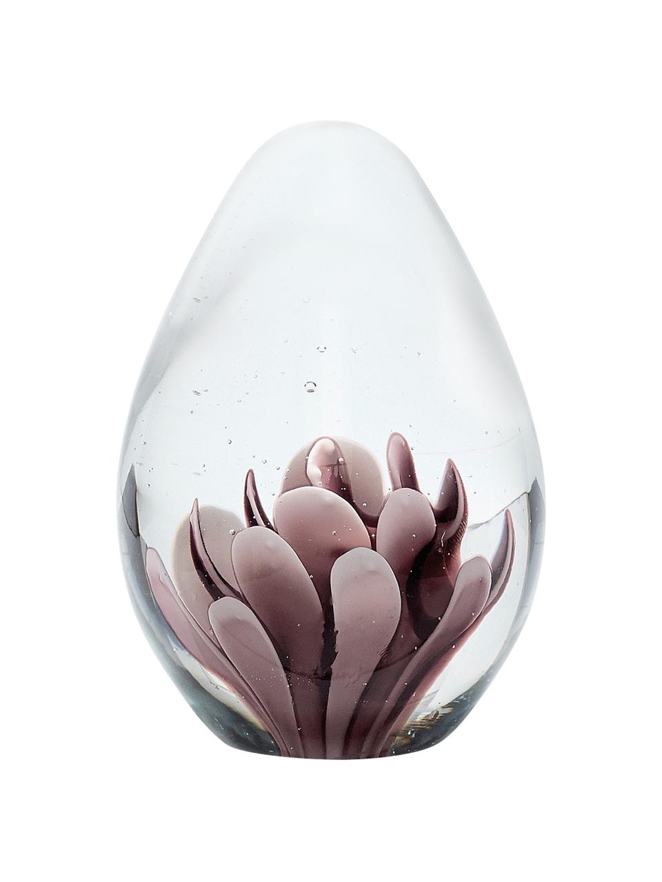 Briefbeschwerer Blüte, Glas, Blasses Lila, Transparent, Ø 7 x H 10 cm