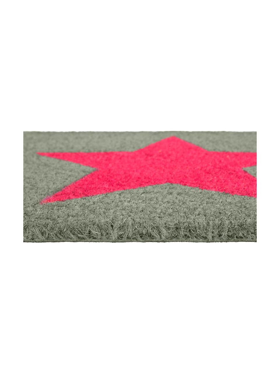 Fußmatte Big Star, Oberseite: 100% Kokosfaser, Unterseite: 100% PVC, Grau, Olivgrün, Pink, 45 x 75 cm