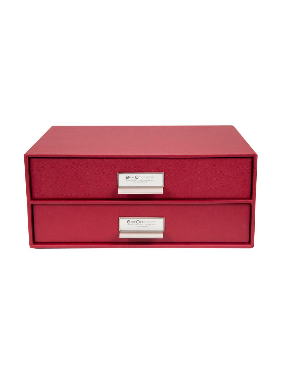 Organizador de escritorio Birger, Organizador: cartón laminado, Rojo oscuro, An 33 x Al 15 cm