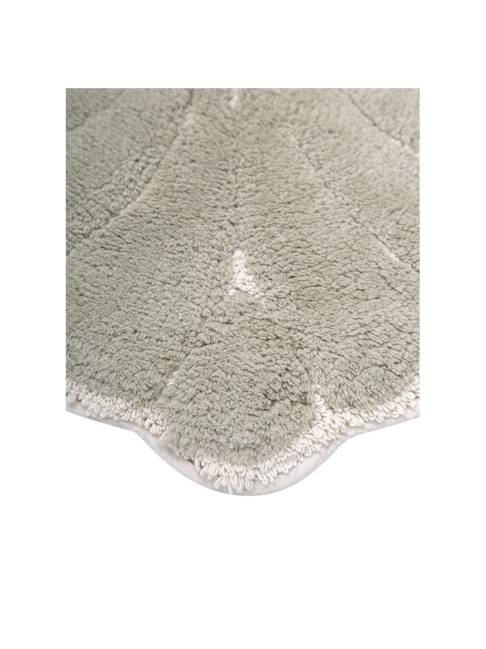 Koupelnový kobereček z bio bavlny Soft, 100% bavlna, certifikát BCI, Světle zelená, bílá, Š 70 cm, D 80 cm