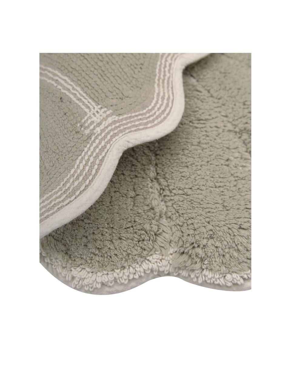 Badvorleger Soft in Hellgrün aus Bio-Baumwolle, 100% Baumwolle, BCI-zertifiziert, Hellgrün, Weiß, B 70 x L 80 cm