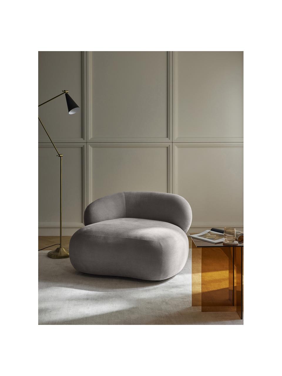 Poltrona lounge Alba, Rivestimento: 97% poliestere, 3% nylon , Struttura: legno massiccio di abete,, Piedini: plastica Il materiale uti, Tessuto taupe, Larg. 102 x Prof. 89 cm, schienale a sinistra