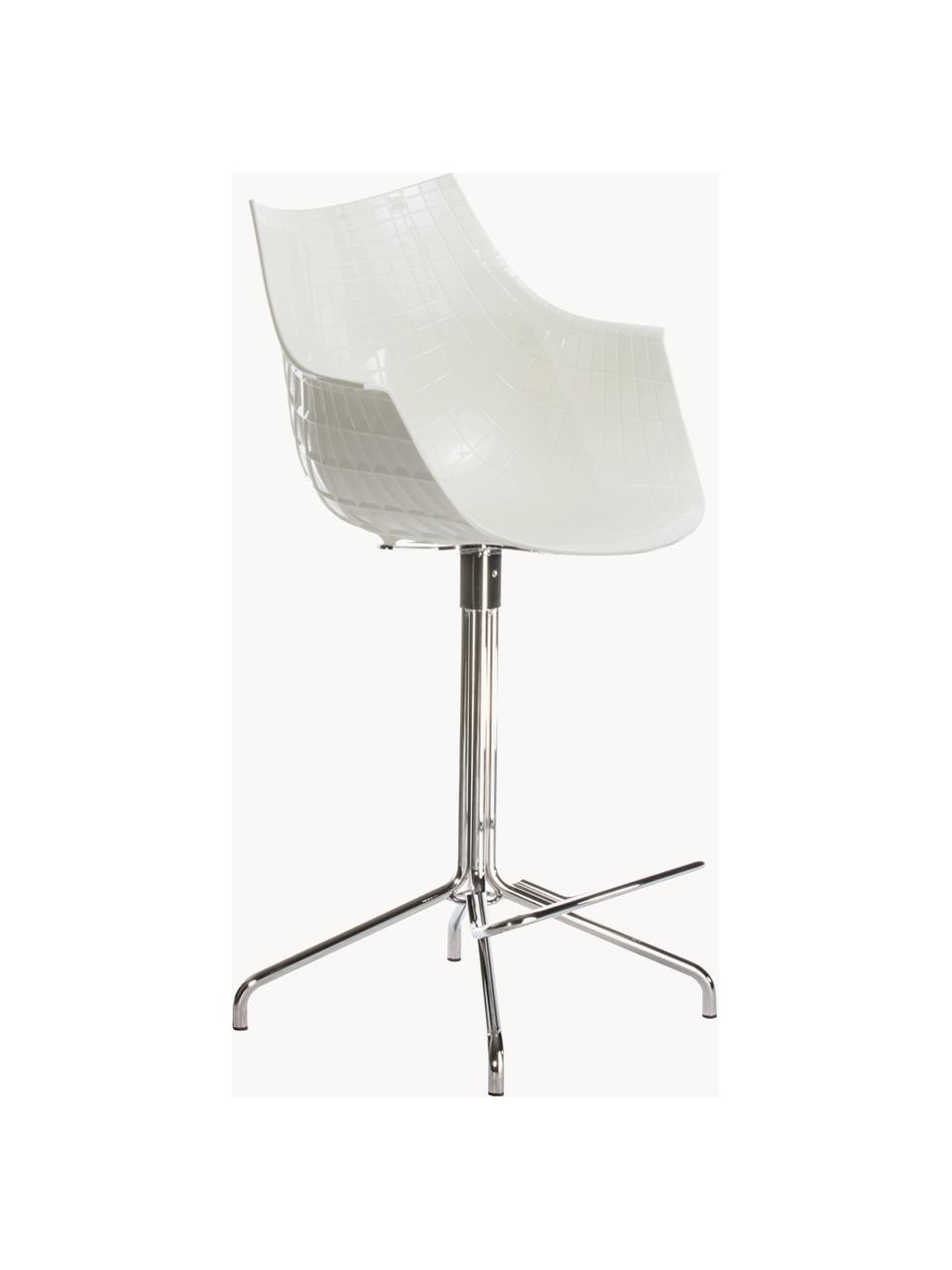 Otočná barová stolička Meridiana, Lomená biela, odtiene striebornej, Š 55 x V 107 cm