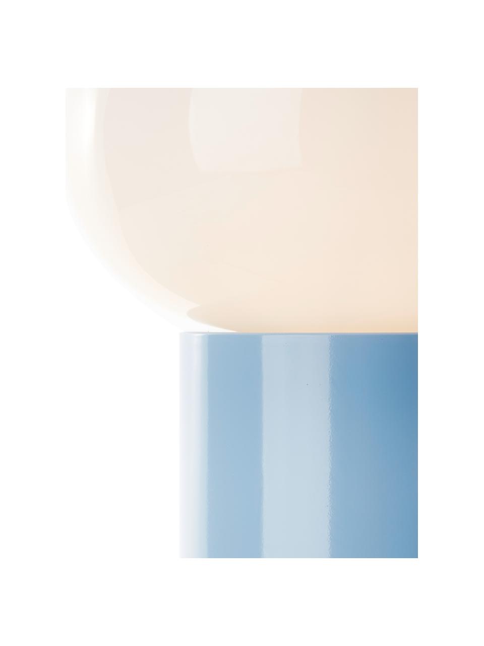 Petite lampe à poser Deany, Bleu clair, blanc, larg. 20 x haut. 27 cm