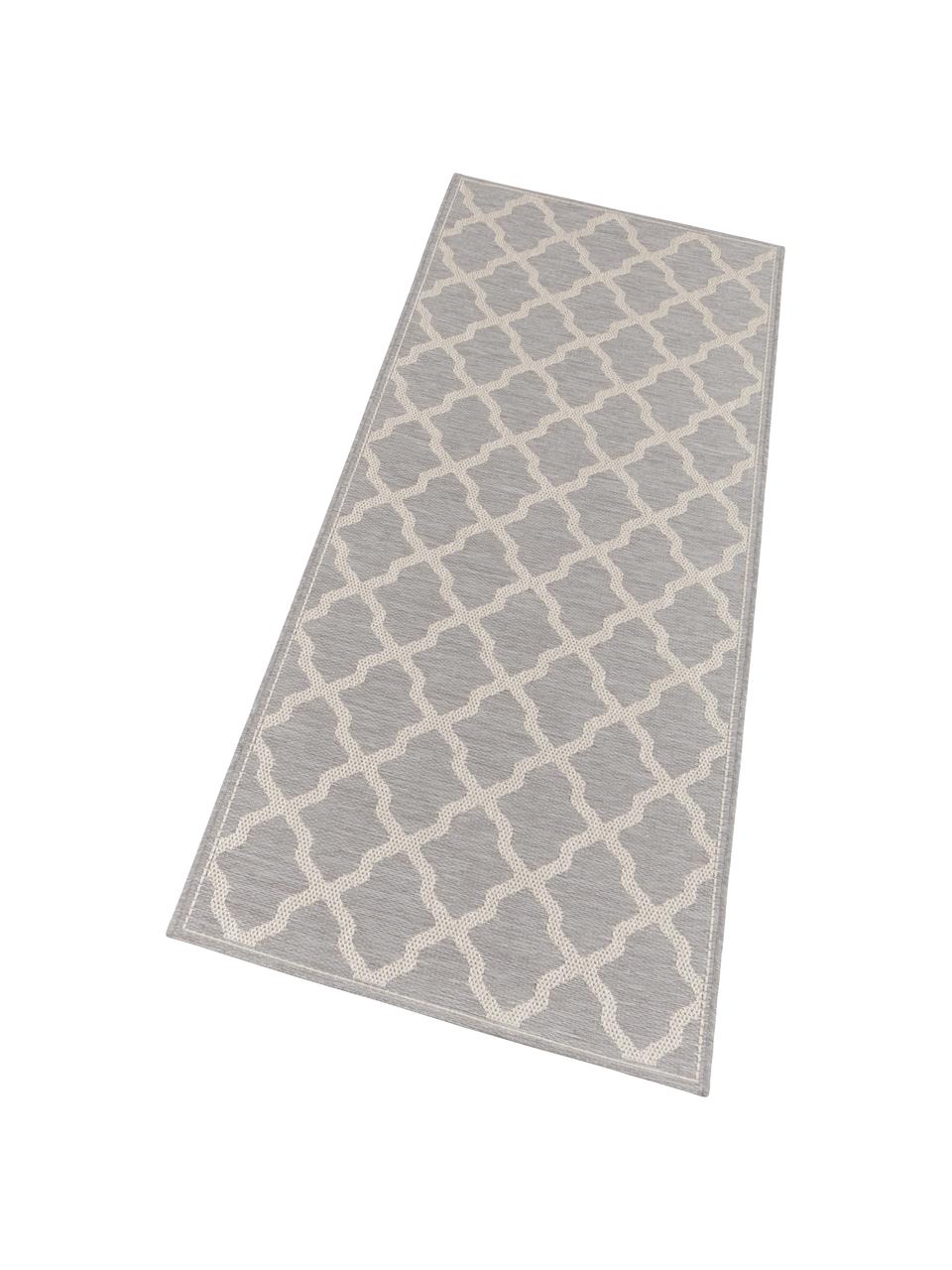 Alfombra de interior/exterior Heaven, Gris plata, crema, An 76 x L 200 cm