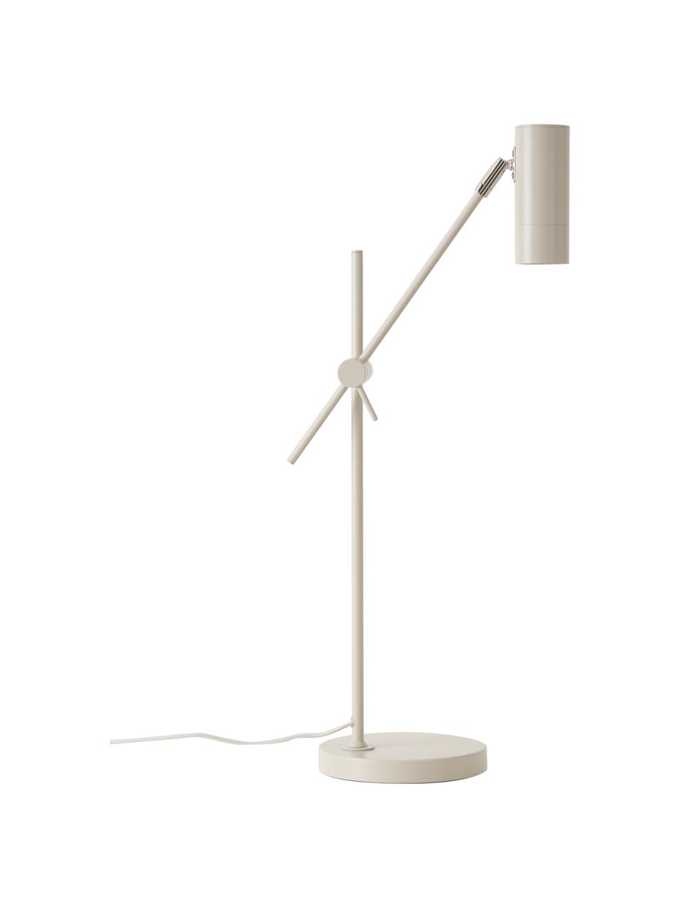 Lámpara de escritorio Cassandra, Pantalla: metal con pintura en polv, Cable: tela, Beige mate, F 47 x Al 55 cm