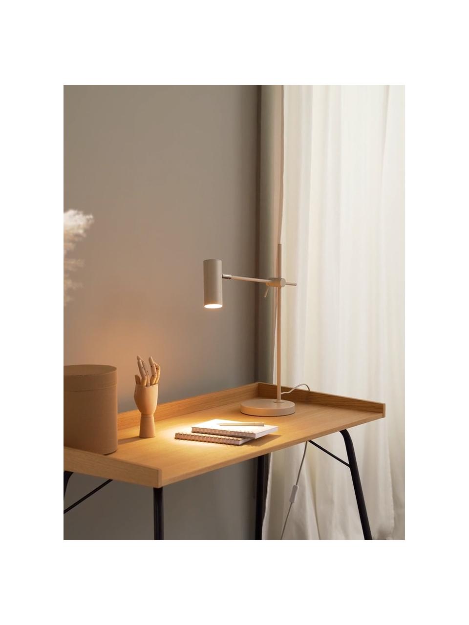 Lámpara de escritorio Cassandra, Pantalla: metal con pintura en polv, Cable: tela, Beige, F 47 x Al 55 cm