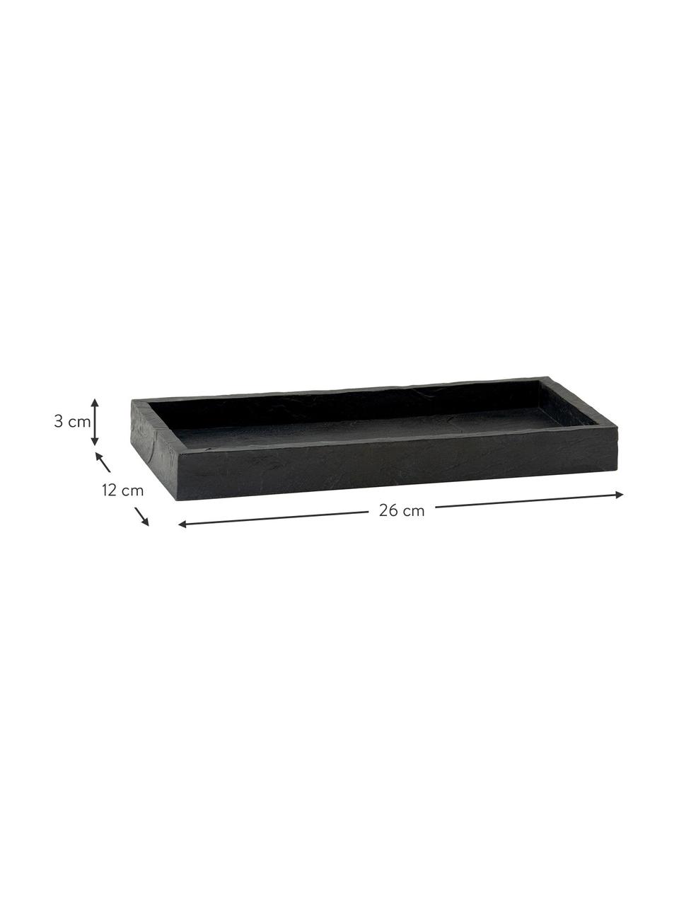 Tác v břidlicovém vzhledu Slate, Polyresin v břidlicovém vzhledu, Černá, Š 26 cm, V 3 cm