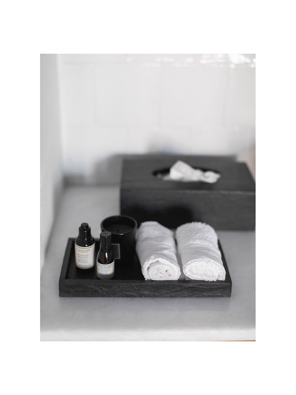 Bandeja decorativa en look pizarra Slate, Poliresina en aspecto pizarra, Negro, L 26 x An 12 cm