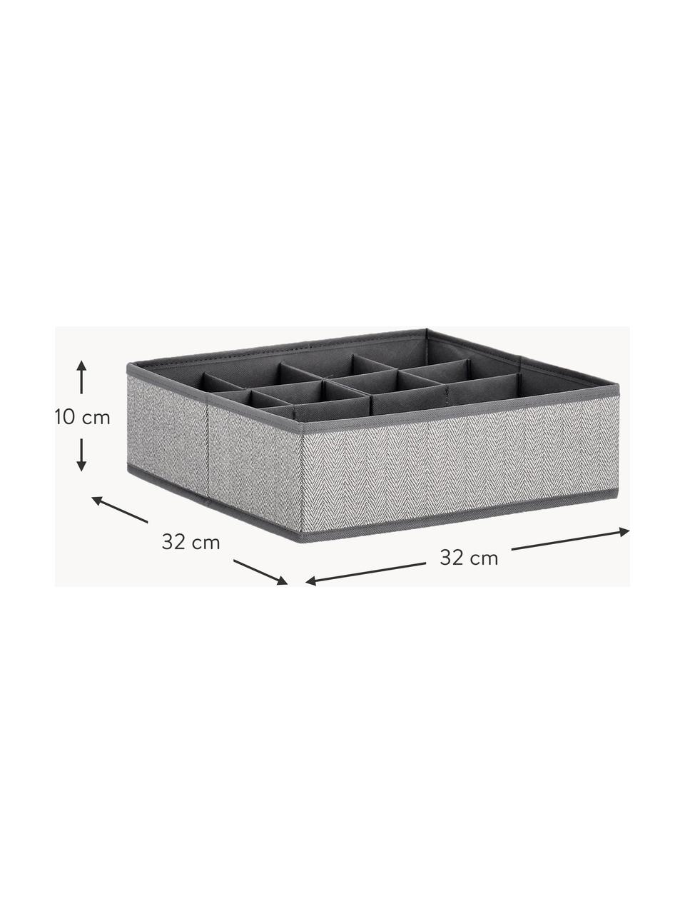 Skladovací box Tidy, T 32 cm, Umělé vlákno, Odstíny šedé, Š 32 cm, H 32 cm