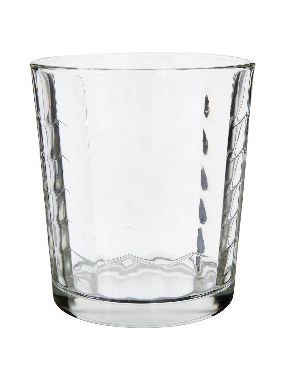 Wassergläser Clear mit verschiedenen Strukturmustern, 6er-Set, Glas, Transparent, Ø 9 x H 10 cm