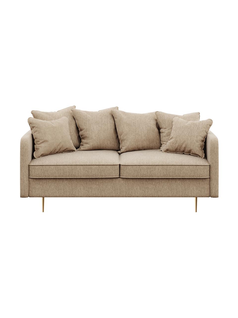 Sofá Esme (2 plazas), Tapizado: 100% poliéster Alta resis, Asiento: muelles ondulados, espuma, Estructura: madera dura, madera bland, Patas: metal recubierto, Tejido beige, An 176 x F 96 cm