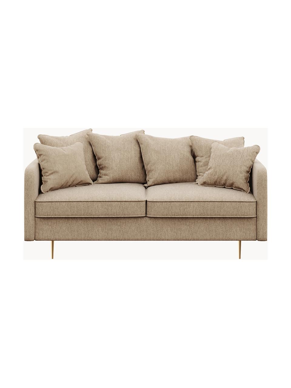 Sofá Esme (2 plazas), Tapizado: 100% poliéster Alta resis, Asiento: muelles ondulados, espuma, Estructura: madera dura, madera bland, Patas: metal recubierto, Tejido beige, An 176 x F 96 cm