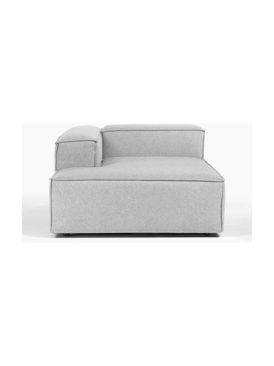 Ottomane-Eckmodul Lennon, Bezug: 100 % Polyester Der strap, Gestell: Massives Kiefernholz FSC-, Webstoff Hellgrau, B 119 x T 180 cm, Eckteil links