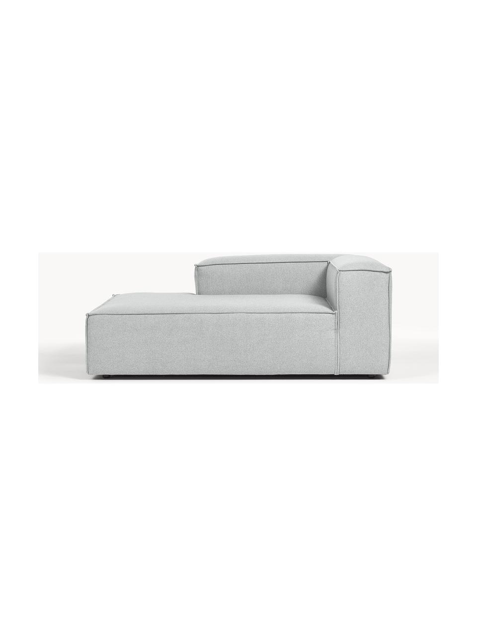 Szezlong modułowy Lennon, Tapicerka: 100% poliester Dzięki tka, Stelaż: lite drewno, sklejka, Nogi: tworzywo sztuczne, Jasnoszara tkanina, S 119 x G 180 cm, lewostronna