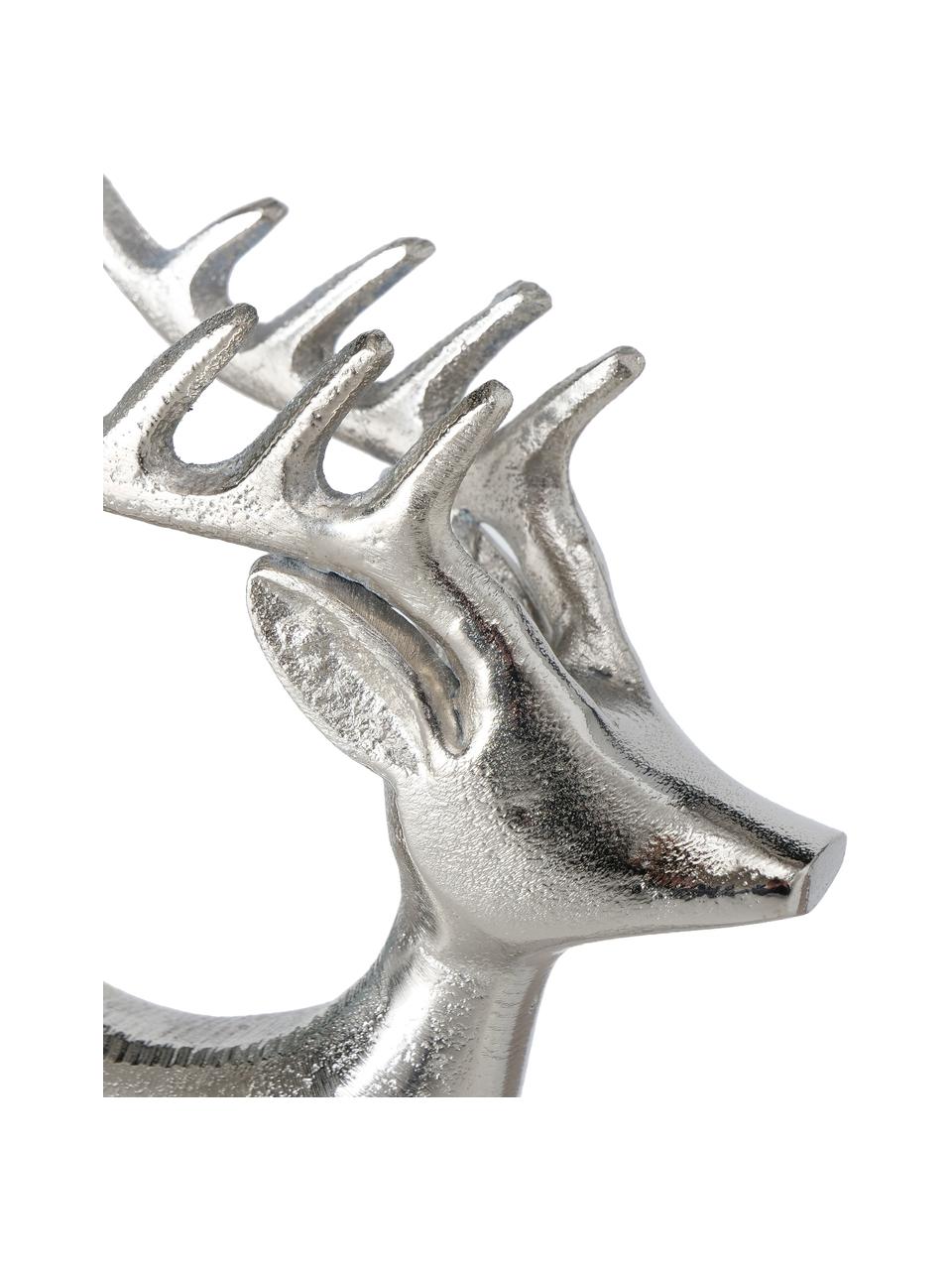 Figura decorativa ciervo balancín Roland, Aluminio, Plateado, An 21 x Al 19 cm