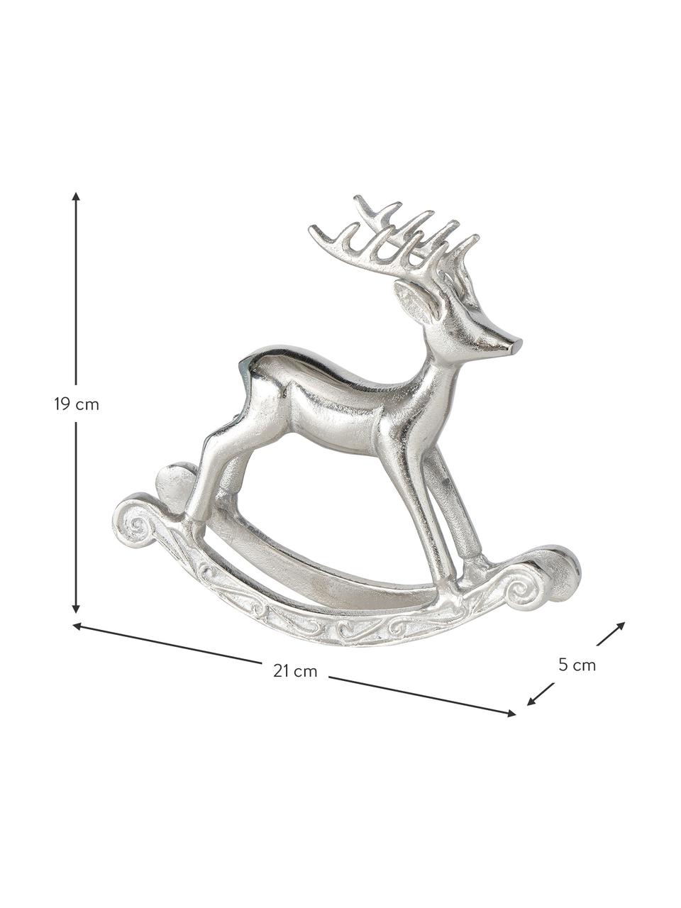 Deko-Hirsch Roland, Aluminium, Silberfarben, B 21 x H 19 cm