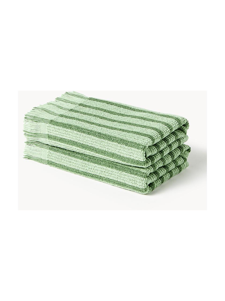 Handdoek Irma in verschillende formaten, Groen, Handdoek, B 50 x L 100 cm, 2 stuks
