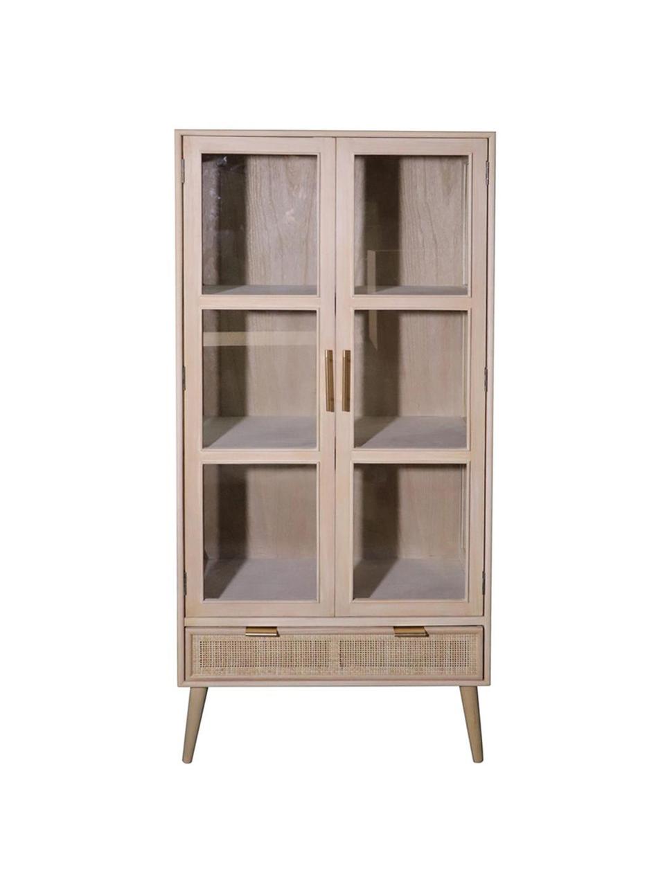 Vitrina Cayetana, Estructura: tablero de fibras de dens, Marrón, An 72 x Al 159 cm