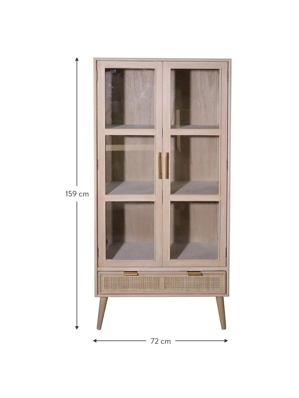 Vitrina Cayetana, Estructura: tablero de fibras de dens, Marrón, An 72 x Al 159 cm