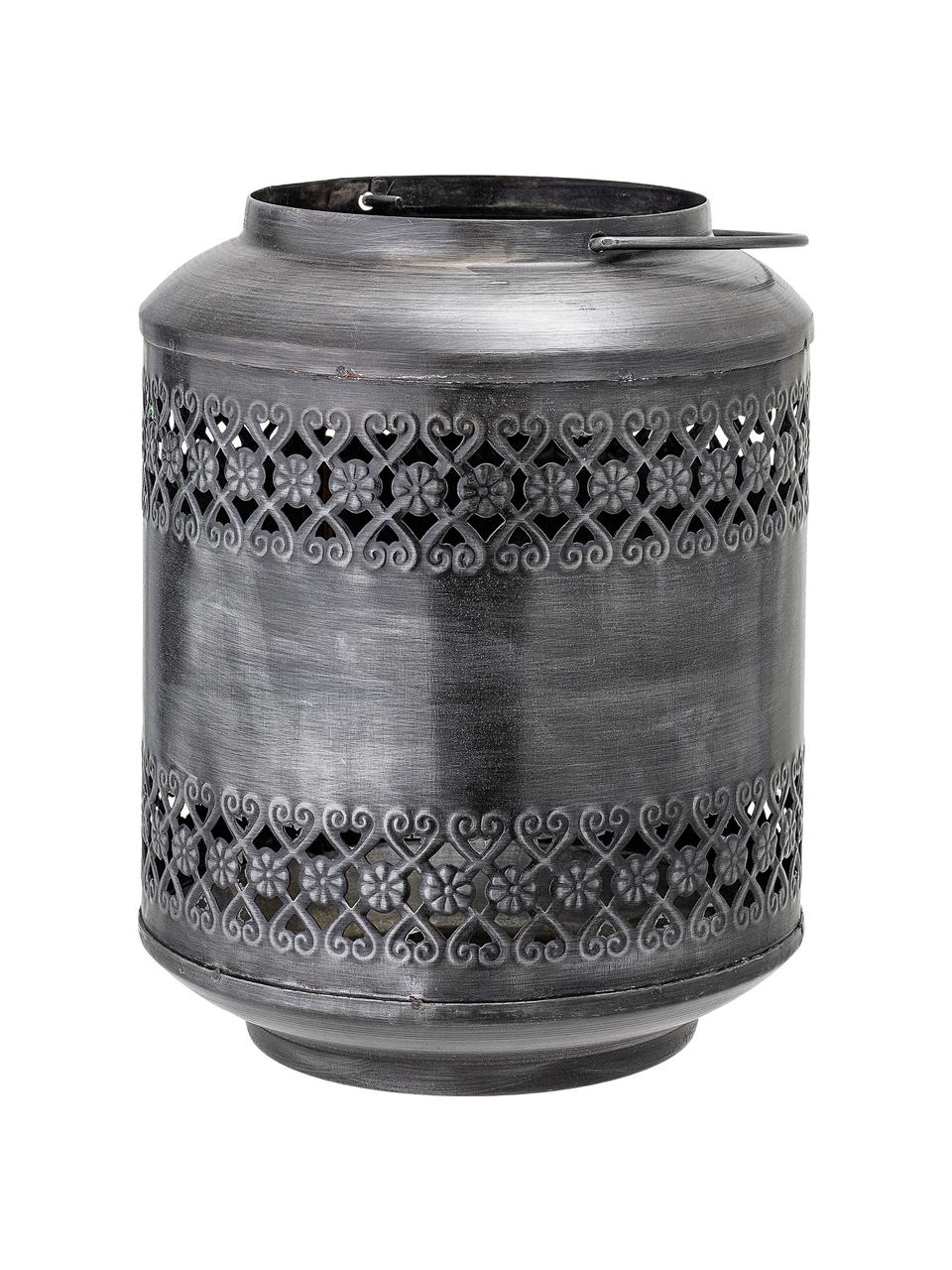 Kovový lampáš Lora, Leštený kov, Sivá, Ø 18 x V 22 cm